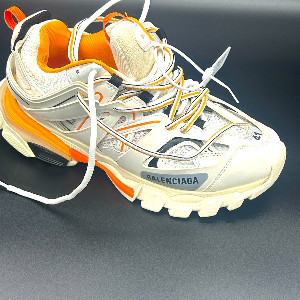 Balenciaga White and Orange Sneakers